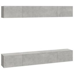 Berkfield Home Wall TV Cabinets 4 pcs Concrete Grey 100x30x30 cm - Size: 100 x 30 x 30 cm - thumbnail 2