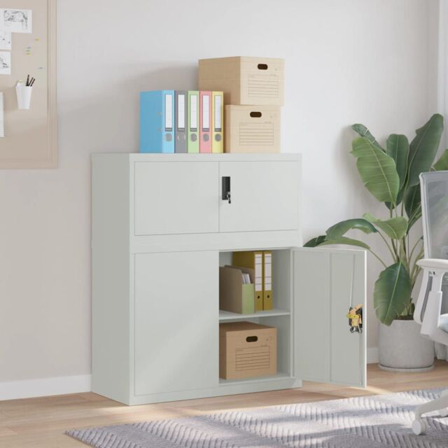 Berkfield Home File Cabinet Light Grey 90x40x110 cm Steel - Size: 90 x 40 x 110 cm - image 1