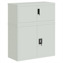 Berkfield Home File Cabinet Light Grey 90x40x110 cm Steel - Size: 90 x 40 x 110 cm - thumbnail 2