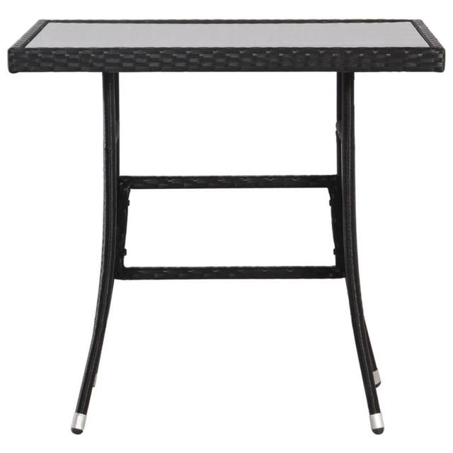 Berkfield Home Garden Table Black 80x80x74 cm Poly Rattan - Size: 80 x 80 x 74 cm - image 1