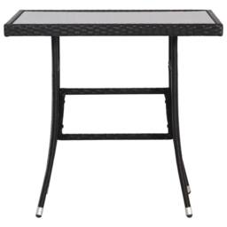 Berkfield Home Garden Table Black 80x80x74 cm Poly Rattan - Size: 80 x 80 x 74 cm - thumbnail 1