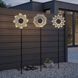 Garden Greatness Lunaria Triple Bloom Solar Stake Lights - thumbnail 1