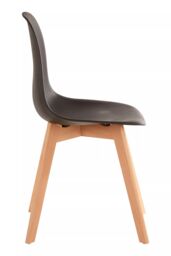 Orsina Black Chair With Beach Wood Legs, Effortless Cleaning Small Chair, Easy to Adjust Bedroom chair - thumbnail 3