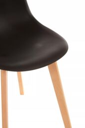 Orsina Black Chair With Beach Wood Legs, Effortless Cleaning Small Chair, Easy to Adjust Bedroom chair - thumbnail 6