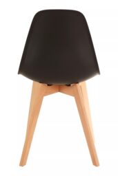 Orsina Black Chair With Beach Wood Legs, Effortless Cleaning Small Chair, Easy to Adjust Bedroom chair - thumbnail 4