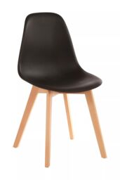 Orsina Black Chair With Beach Wood Legs, Effortless Cleaning Small Chair, Easy to Adjust Bedroom chair - thumbnail 2