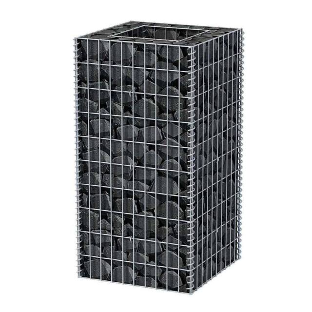 Berkfield Home Durable Gabion Raised Bed Steel 50x50x100 cm in Silver - Size: 50 x 50 x 100 cm - image 1