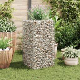 Berkfield Home Durable Gabion Raised Bed Steel 50x50x100 cm in Silver - Size: 50 x 50 x 100 cm - thumbnail 2
