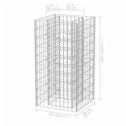 Berkfield Home Durable Gabion Raised Bed Steel 50x50x100 cm in Silver - Size: 50 x 50 x 100 cm - thumbnail 7