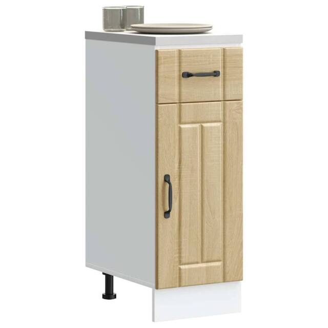 Berkfield Home Kitchen Base Cabinet Lucca Sonoma Oak Engineered Wood in Light Brown - image 1