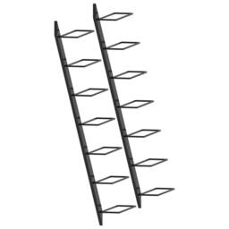 Berkfield Home Wall-mounted Wine Racks for 14 Bottles 2 pcs Black Metal - thumbnail 1