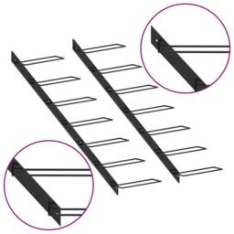 Berkfield Home Wall-mounted Wine Racks for 14 Bottles 2 pcs Black Metal - thumbnail 4