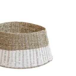 Ivyline Seagrass Round Foldable Diamond Wicker Tree Skirt D70cm in Light Brown - Size: Medium - thumbnail 3