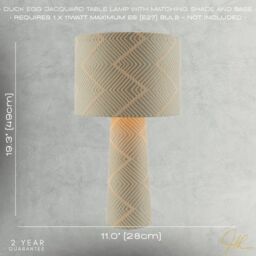 Happy Homewares Duck Egg & Cream Jacquard Zig Zag Lamp with Fabric Shade & Base in Duck Egg Blue - thumbnail 7