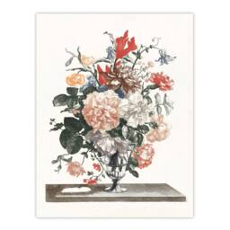 Artery8 Flower Bouquet In A Glass Vase Johan Teyler Framed Wall Art Print in White - Size: A4 - thumbnail 3