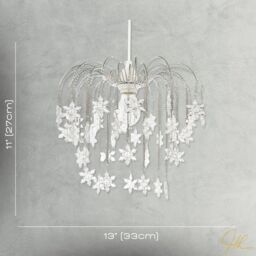 Happy Homewares Modern Waterfall Pendant Light Shade with Star Shaped Acrylic Icicles in Silver - thumbnail 7