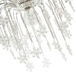 Happy Homewares Modern Waterfall Pendant Light Shade with Star Shaped Acrylic Icicles in Silver - thumbnail 4