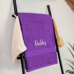 Duncan Stewart Personalised Luxury Cotton Bath Sheet in Purple - thumbnail 1