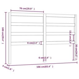 Berkfield Home Beautiful Bed Headboard Honey Brown 166x4x100 cm Solid Wood Pine - Size: 166 x 4 x 100 cm - thumbnail 6