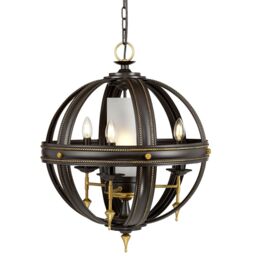 Loops 4 Bulb Chandelier Hanging Pendant LIght Orb Gold LED E14 40W Bulb - thumbnail 2