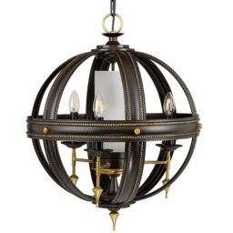 Loops 4 Bulb Chandelier Hanging Pendant LIght Orb Gold LED E14 40W Bulb - thumbnail 1