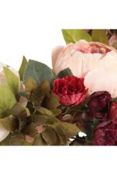 Garden Sanctuary 45cm Artificial Peony Mixed Flowers Wreath with Rattan Base - thumbnail 6