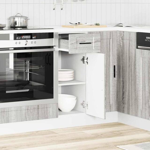Berkfield Home Kitchen Base Cabinet Porto Grey Sonoma Engineered Wood - image 1