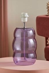 ValueLights Lolly Lilac Glass Bubble Table Lamp Base - thumbnail 1