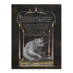 "Artery8 Latin Beatitudes with Sloth Artwork Hoefnagel Wall Art Poster Print in Black - Size: W18"" x H24""" - thumbnail 1