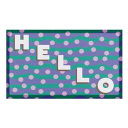 Artsy Mats Elizabeth Olwen Hello Dots Indoor/Outdoor Doormat (90x60cm) in Blue - Size: 60 x 90 cm - thumbnail 2