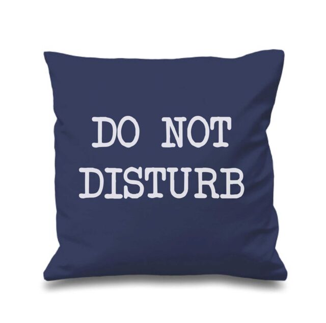 "60 SECOND MAKEOVER Navy Cushion Cover Do Not Disturb 16"" x 16"" Mum Friend Gift Decorative Cushion Home Mothers Day - Size: 40 cm x 40 cm"