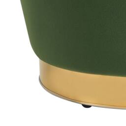 Wyld and Coco Green Velvet Round Tub Armchair with Gold Metal Base - thumbnail 7