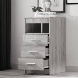 Berkfield Home Drawer Cabinet Grey Sonoma 40x50x76 cm Engineered Wood - Size: 40 x 50 x 76 cm - thumbnail 3