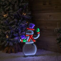 Samuel Alexander 56cm LED Infinity Standing Snowman Christmas Decoration with Metal Base - thumbnail 8