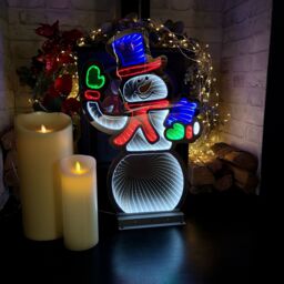 Samuel Alexander 56cm LED Infinity Standing Snowman Christmas Decoration with Metal Base