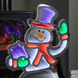 Samuel Alexander 56cm LED Infinity Standing Snowman Christmas Decoration with Metal Base - thumbnail 4