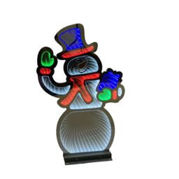 Samuel Alexander 56cm LED Infinity Standing Snowman Christmas Decoration with Metal Base - thumbnail 3