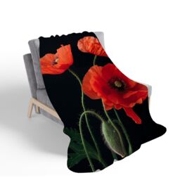 Warren Reed - Designer Poppies Sherpa Blanket - Size: Large - thumbnail 2