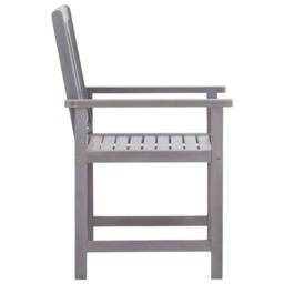 Berkfield Home Durable 5 Piece Outdoor Dining Set Grey Solid Acacia Wood - thumbnail 7