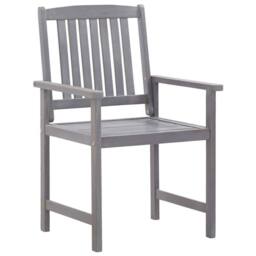 Berkfield Home Durable 5 Piece Outdoor Dining Set Grey Solid Acacia Wood - thumbnail 5