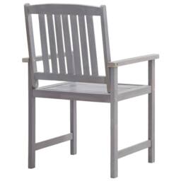 Berkfield Home Durable 5 Piece Outdoor Dining Set Grey Solid Acacia Wood - thumbnail 8