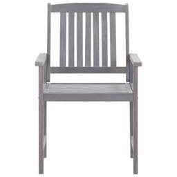 Berkfield Home Durable 5 Piece Outdoor Dining Set Grey Solid Acacia Wood - thumbnail 6