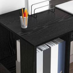 Berkfield Home Modern Black Oak Computer Desk Black Oak MDF Medium - thumbnail 4