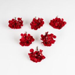 Scottish Everlastings Ltd Set of 6 Hydrangea Christmas Tree clips in Red - thumbnail 2