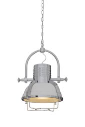 Orsina Industrial Chrome Pendant Light, Impact Design with Industrial Appeal, Ceiling Light with Chrome Finish Shade in Silver - thumbnail 2