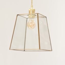 ValueLights Susie Glass Pendant Lantern Case Easy Fit Lamp Shade in Gold - thumbnail 3