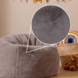 icon Kids Kingston Faux Fur Classic Bean Bag in Light Grey - Size: Medium - thumbnail 8