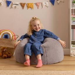icon Kids Kingston Faux Fur Classic Bean Bag in Light Grey - Size: Medium - thumbnail 2