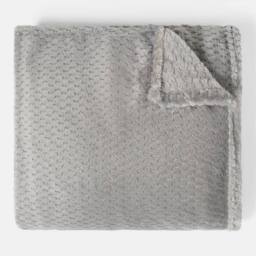 OHS Luxury Large Waffle Honeycomb Mink Warm Throw in Mid Grey - Size: 125 cm x 150 cm - thumbnail 4