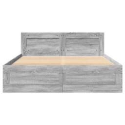 Berkfield Home Bed Frame with Headboard without Mattress Grey Sonoma 140x200 cm - thumbnail 5